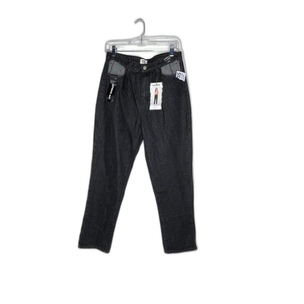 simple society jeans straight authentic super high rise size 9/29 dark wash